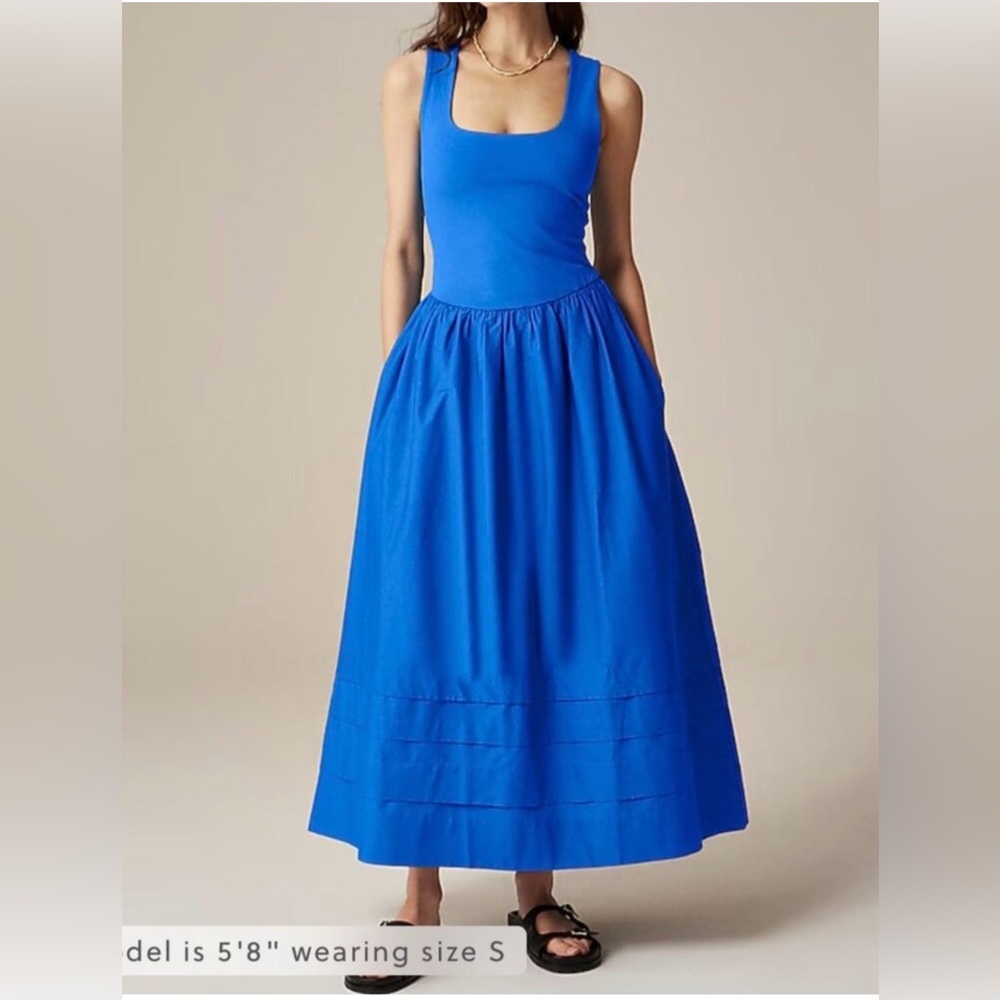 J. Crew Vibrant Blue Sleeveless Maxi Dress